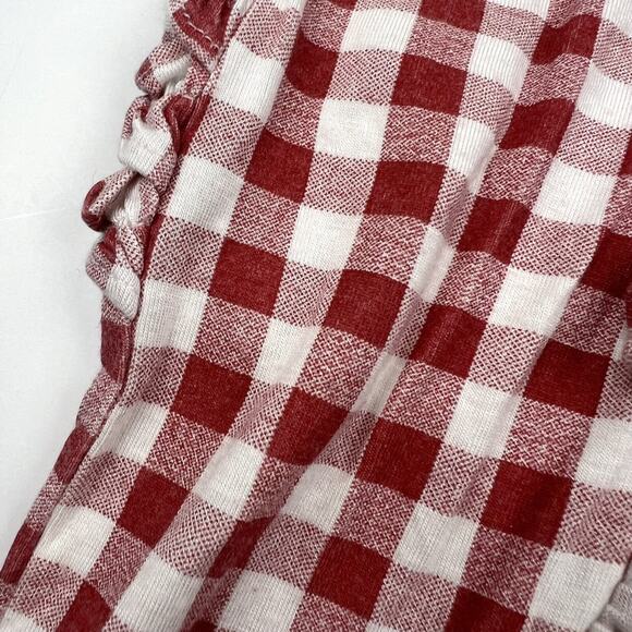 SpearmintLOVE Red Gingham Ruffle Footed Sleeper - Picture 2 of 5